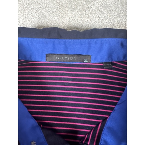 Greyson Mens Polo Shirt XL Multicolor Striped‎ Golf Performance Wolf Flawless - Picture 3 of 10